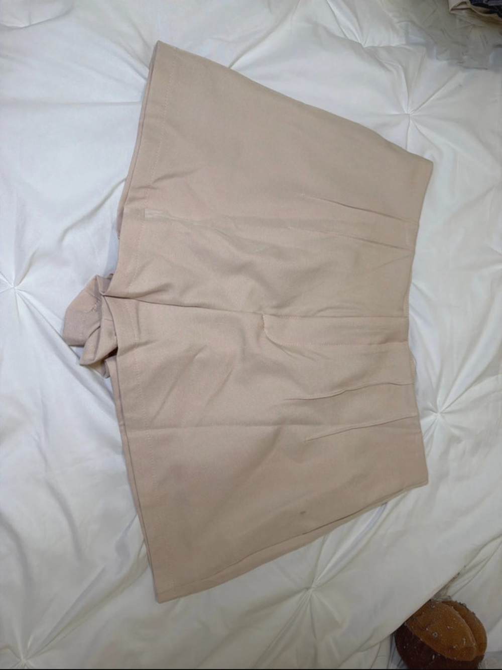 SHEIN Beige High-Waist Tailored Shorts